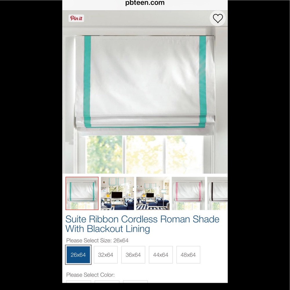 Pb teen Roman Shade